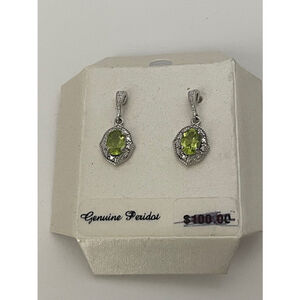 New real peridot 925 sterling earrings